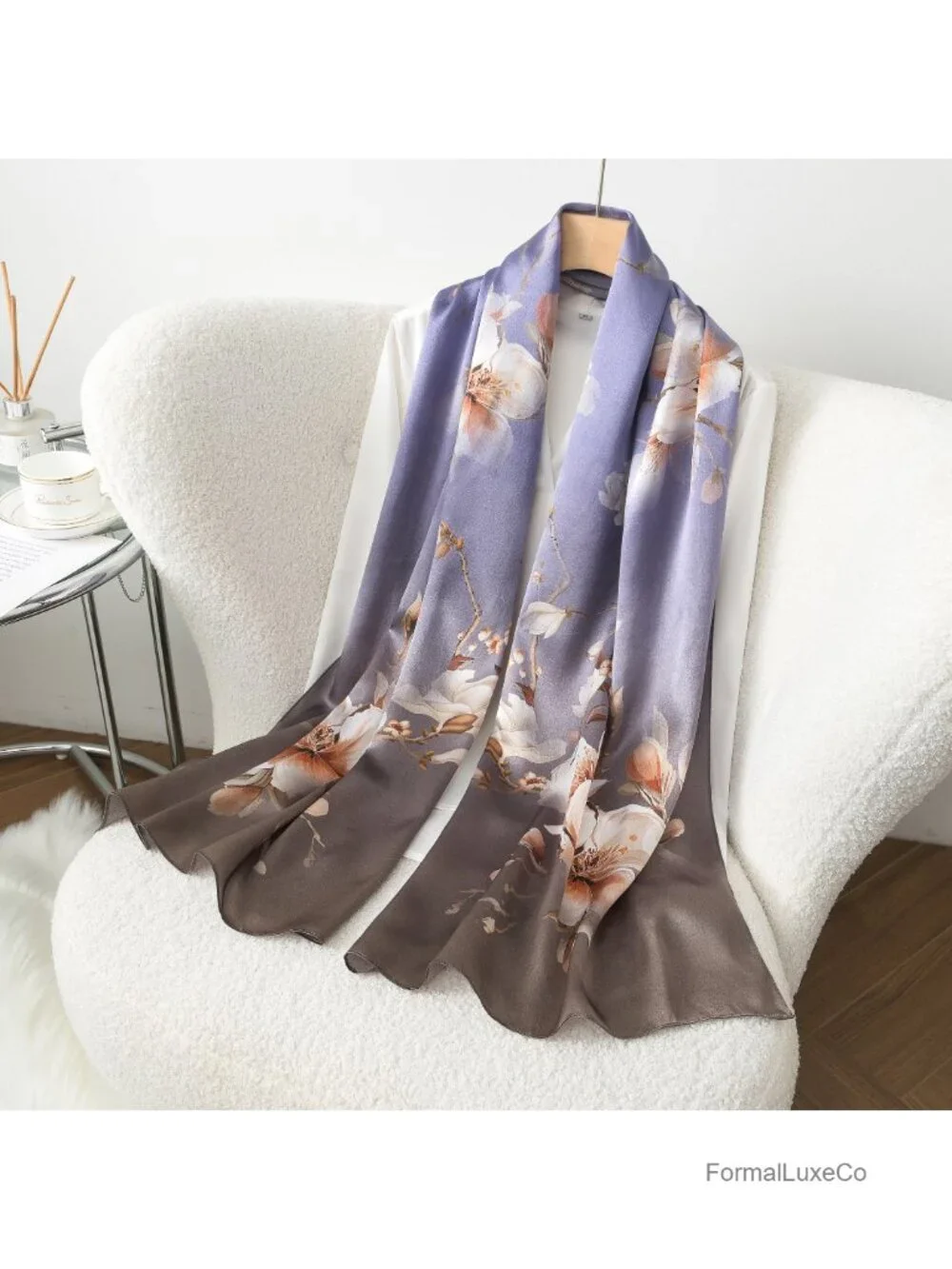 100% Mulberry Silk Scarf - Large Shawl & Head Wrap